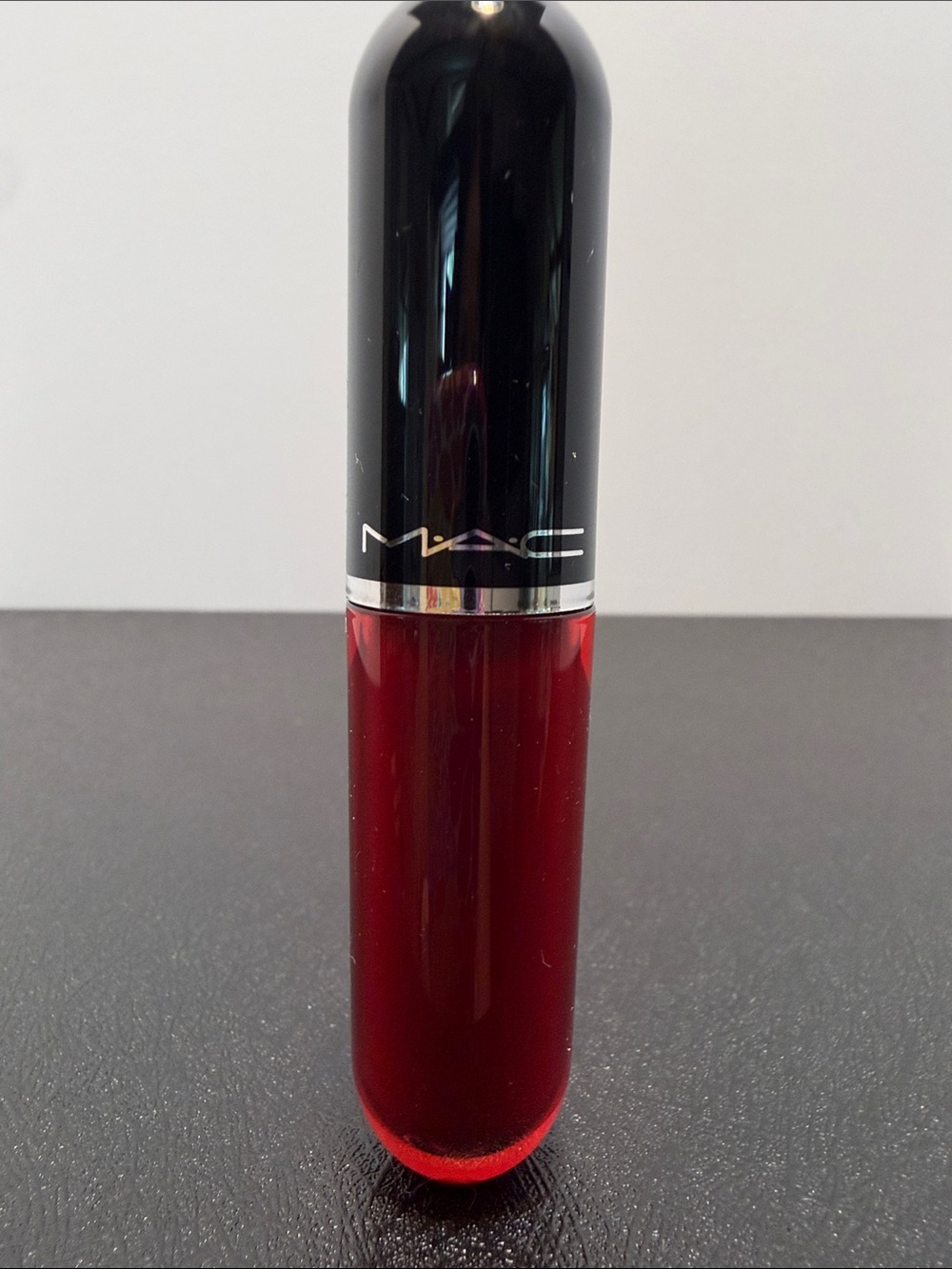 MAC Cosmetics Liquid Lipstick in Rich Burgundy Red 947 soda poppy